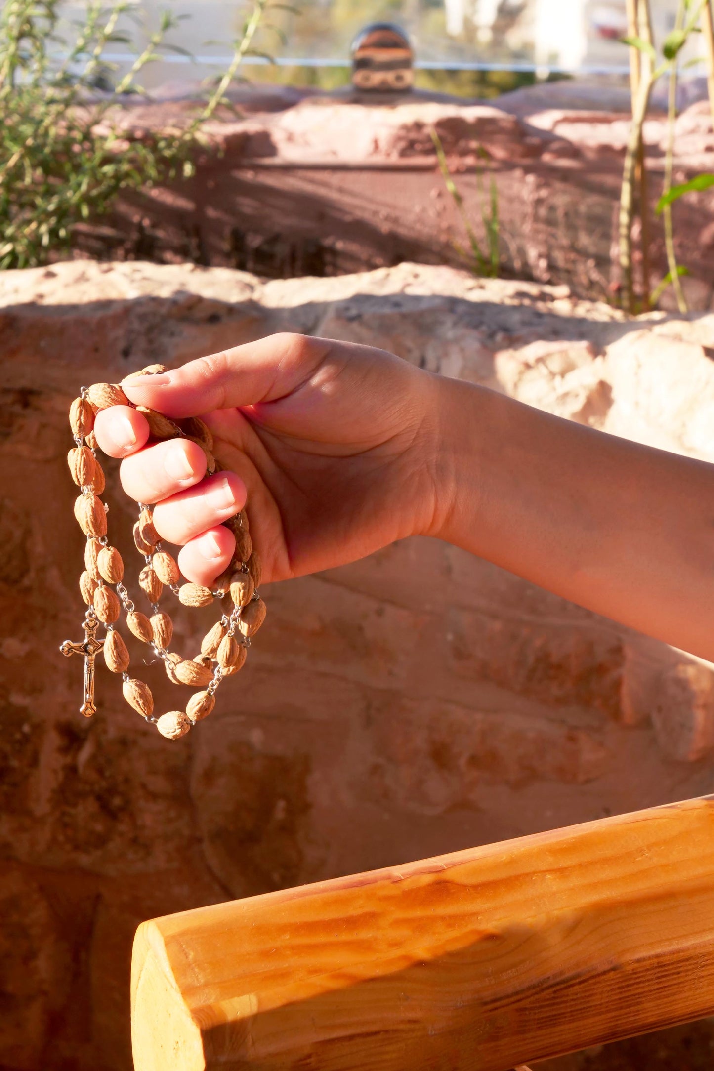 Bound to Heaven Olive Seed Christian Rosary With original Bethlehem Soil