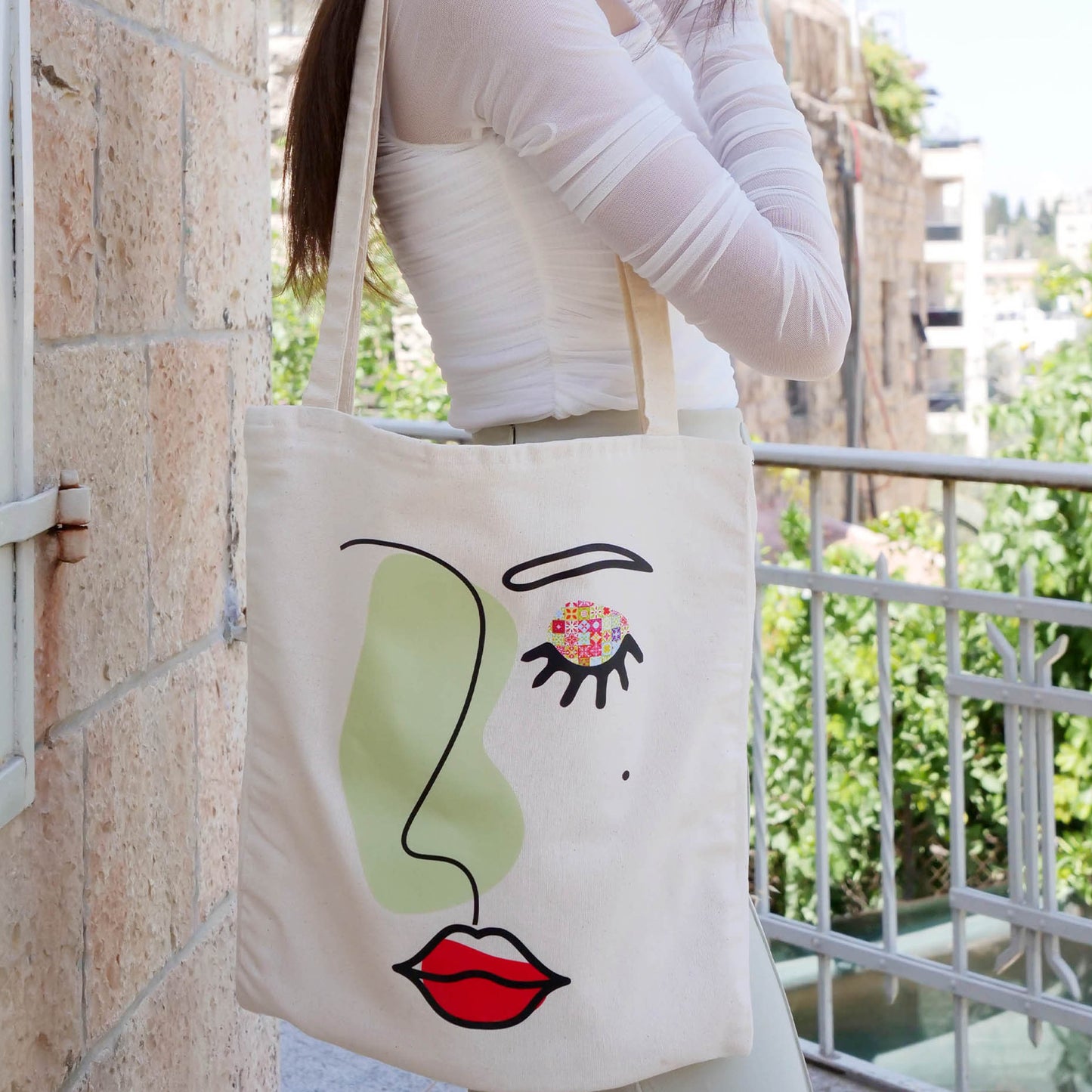 Visual Concept Abstract Face Tote Bag