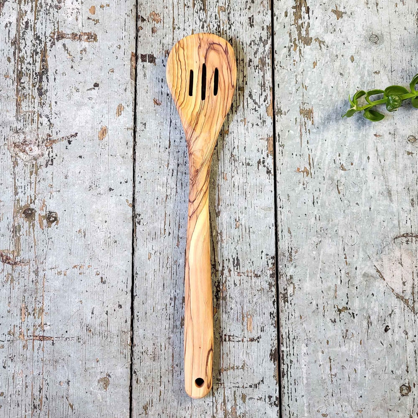 Olive Wood Slotted Spatula Spoon