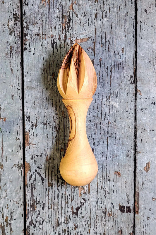 Olive Wood Handheld Lemon Juicer