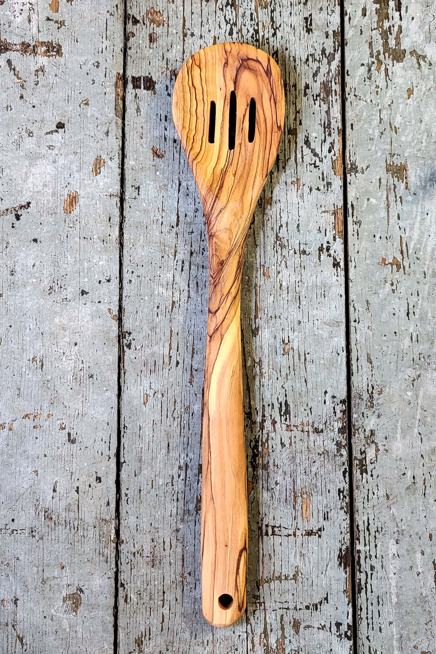 Olive Wood Slotted Spatula Spoon